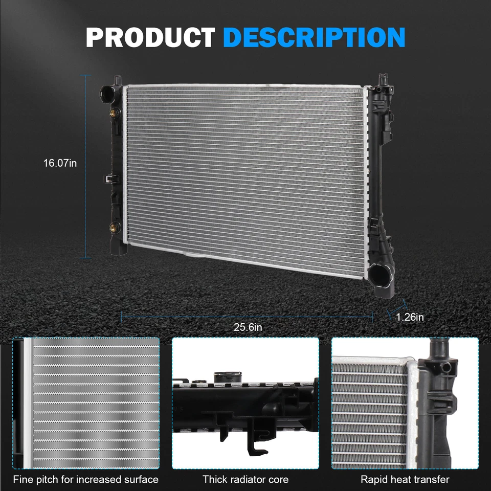 Radiador de aluminio para Mercedes-Benz 02-09 C230 01-05 C240 C320 02-04 C32 AMG Foto 3 de 4
