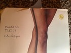 A New Day fashion fishnet tights w/side stripes, color ebony, size: S/M — photo 6