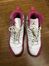 Nike Air Jordan 12 Retro Youth Size 6Y Vivid Pink White Shoes 510815-109 READ
