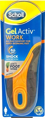 Scholl Gel Activ Damen-Arbeitsschuheinlagen UK-Größe 3,5 - 7,5 (passend), grau