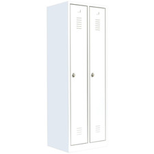 Stahl Spind montiert Metall Kleiderschrank Personalschrank Wei&szlig; 510127