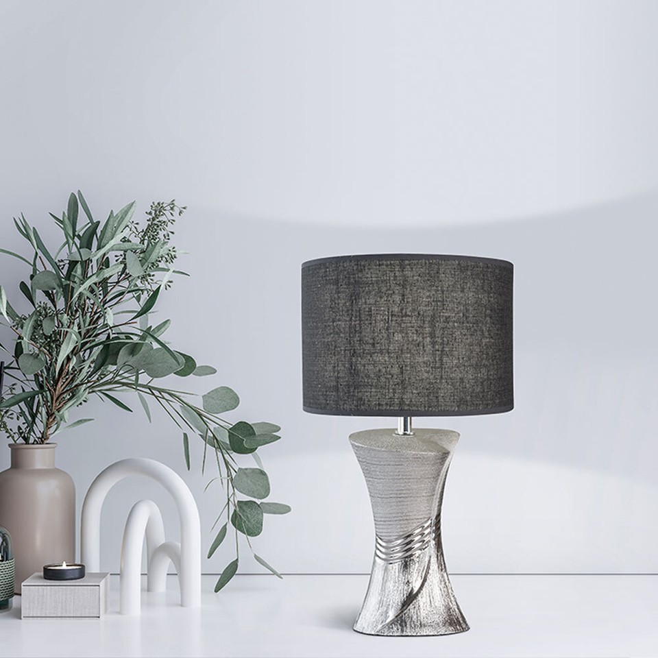 Lampada da tavolo in ceramica da comodino Luce in tessuto di lino