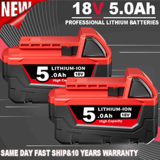 For Milwaukee 18V 48-11-1850 5.0 AH Batteries M18 XC18 48-11-1850 Battery 2-Pack