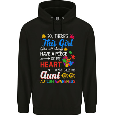 She Calls Me Aunt Autistic Autismus Tante ASD Herren 80% Baumwolle Hoodie