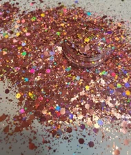 2oz Dusty Rose Glitter, Soft Multicolored Mauve Pink Chunky & Fine Confetti Mix
