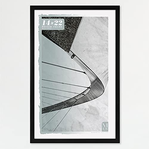 MCS Gallery Foundation Poster Frame, Picture Frame For Wall Art, Black, 14 x 22