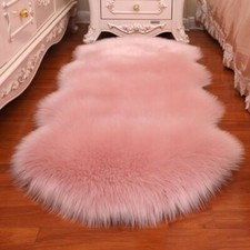Small Carpet Non Slip Fluffy Shaggy Sheepskin Rug Bedroom Mat Soft Rugs Faux Fur