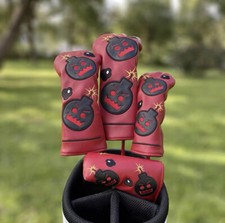 Golf Club Driver Fairway Wood Hybrid Putter Head Cover Bomb Cartoon Ignite Fire