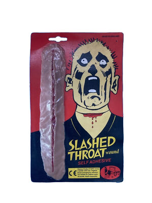 VINTAGE HORROR AUFGESCHLITZTE KEHLENWUNDE 70er NEU ALTER SCHERZLADENBESTAND HALLOWEEN