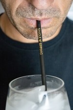 100 pcs Straws, black, 100 compostables PLA Wedding/Birthday