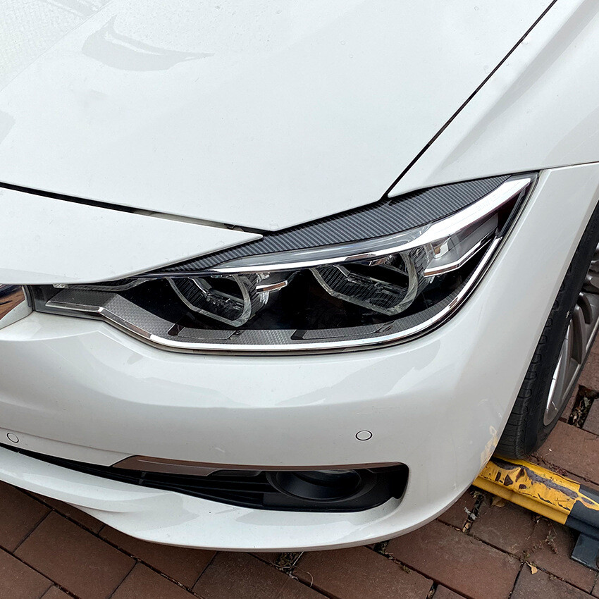 Gloss Black Headlight Eyebrows For BMW F30 F31 318i 320i (2012-2018) – Pair