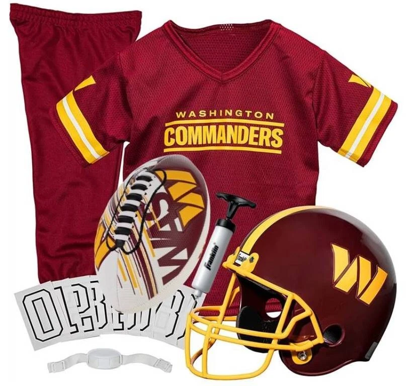 Washington Commanders Kids NFL 7pc Deluxe Football Uniform Set