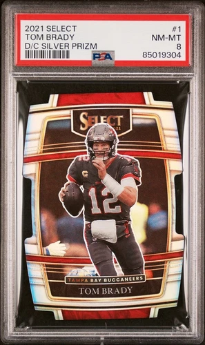 2021 Select Die Cut Silver Prizm Tom Brady QB Buccaneers #1 PSA 8