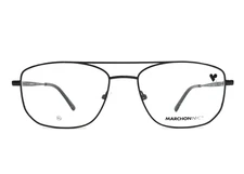 Marchon NYC Eyeglasses Frames M-9007 001 Shiny Black Aviator Wire Rim 57-18-150