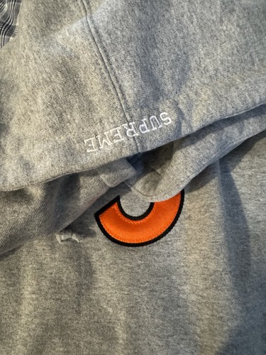 Supreme S Logo Hoodie. Grey/Orange. Small. NEW - Picture 3 of 4