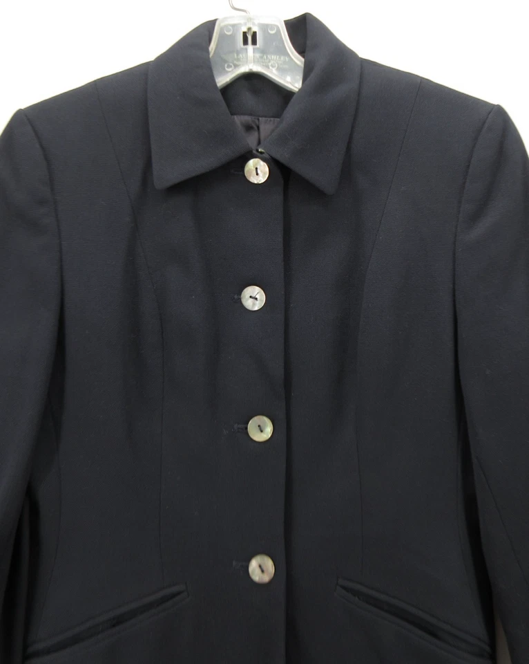 Chaqueta DE COLECCIÓN Laura Ashley Mujer 6 Blazer Negro Lana Ecuestre Inglés País Foto 2 de 4