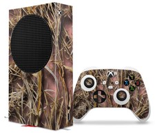 Skin Wrap for XBOX Series S Console Controller Grassy Marsh Camo Pink
