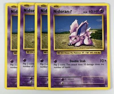 Pokemon Nidoran M 43/108 (4x) Playset Lot XY Evolutions Common 2016 NM English