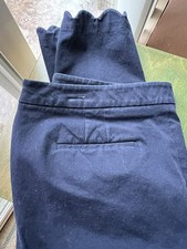 EUC TALBOTS Chatham Ankle Pants Scalloped 14 Curvy Slim Leg Cotton Blend Blue