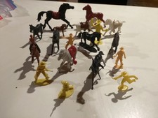 Vintage Plastic Cowboyan horse toy figures