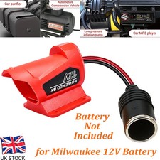 Converter Cigarette Lighter Adapter for Milwaukee 12V Battery for 12V Tool Power