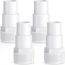 Universal 1.25/ 1.5 Inch Combo Hose Adapter Pool Filter 1 1/2 inch, White 