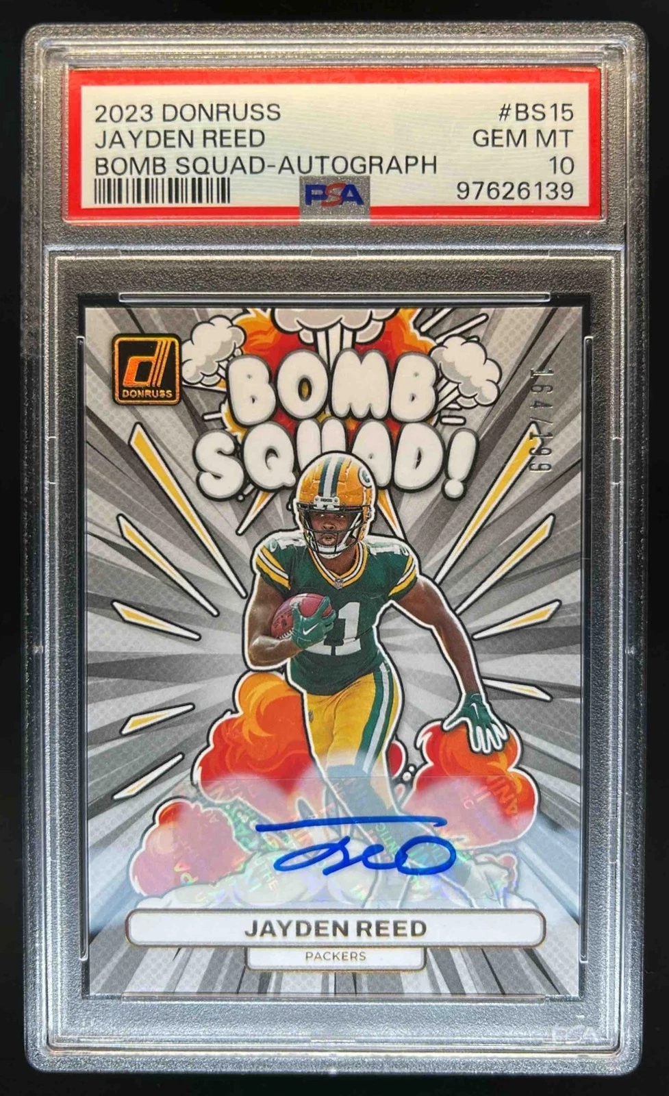 Jayden Reed Panini Donruss Bomb Squad #BS15 Autograph