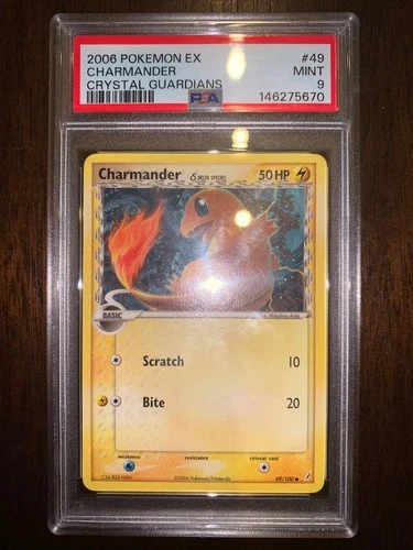PSA 9 Charmander (Delta Species) 49/100 Crystal Guardians Regular