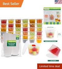 Food Storage Containers 50 Set 16 oz Plastic Deli Containers with Lids, Sli...