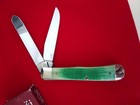Case Emb Green Bone Trapper 6254, pocket knife good snap crack free NOS 1999 — photo 4
