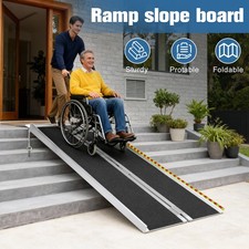 Portable Wheelchair Ramp Folding Non-Slip Aluminum Threshold Ramp for Home