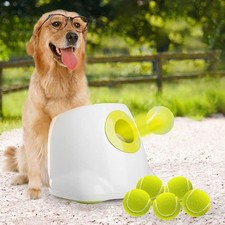 Automatic Dog Ball Launcher Large Dogs 10-40 Ft Rechargeable Fetch Toy 2.5in