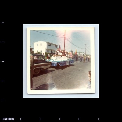 Square Color Photo PARADE STREET SCENE MEMORIAL DAY 1960S