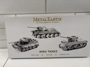 Metal Earth WWII Military Tanks 3 Pack DIY Steel Sheets 3D Models New Open Box