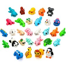 30Pcs 3D Printed Animals Set for Kids, Mini Little Animals Figures for Party Fav