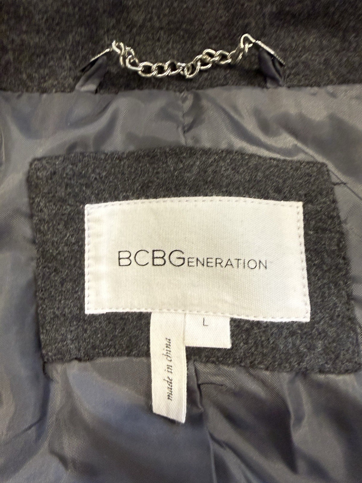 BCBGeneration Gray Hooded Toggle Duffel Coat with… - image 2