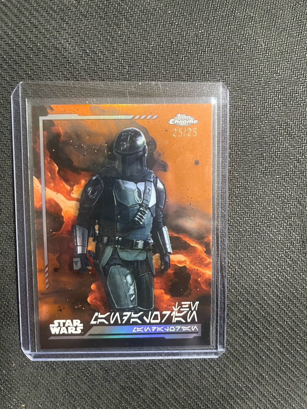 2024 Topps Chrome Star Wars The Mandalorian Aurebesh Rebel Orange /25 Omega