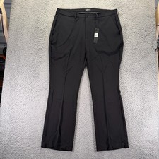 Fashion Nova Pant Men 40x32 Black Polyester Dress Slim Flared Career Stretch