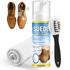 Suede Shoe Cleaner, 6.76 Oz Nubuck and Suede Cleaner Kit with Brush, Shoe