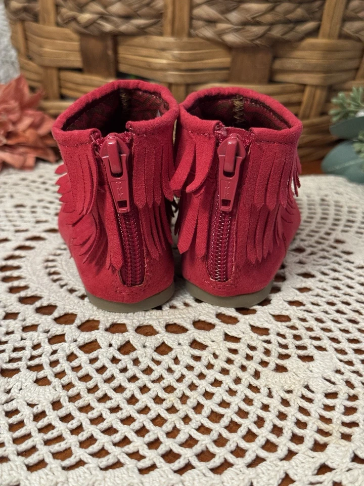 Garanimals 3 码带条纹短靴女宝宝粉色人造皮革 — 第 2/3 张图片