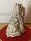 #6. Morkie dog collectibles Figurine Plaster white , red bow 2 & half inch tall — photo 2