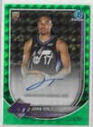 2025-26 Bowman Chrome John Tonje Auto Green Geometric 10/99 #BCA-JE Jazz RC KH2