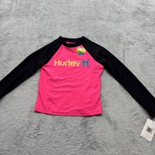 Hurley Swim Shirt Youth Size M UPF 50 Hyper Pink Long Sleeved