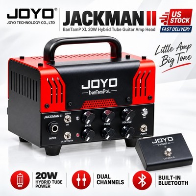JOYO JACKMAN II 20W Tube Guitar Amp Head Bluetooth FX Loop Footswitch（opended）
