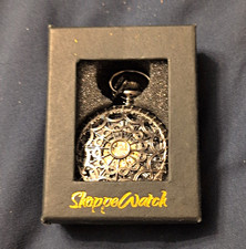 ShappeWatch Black Skeleton Mechanical Pocket Watch Full Hunter Roman Chain Box
