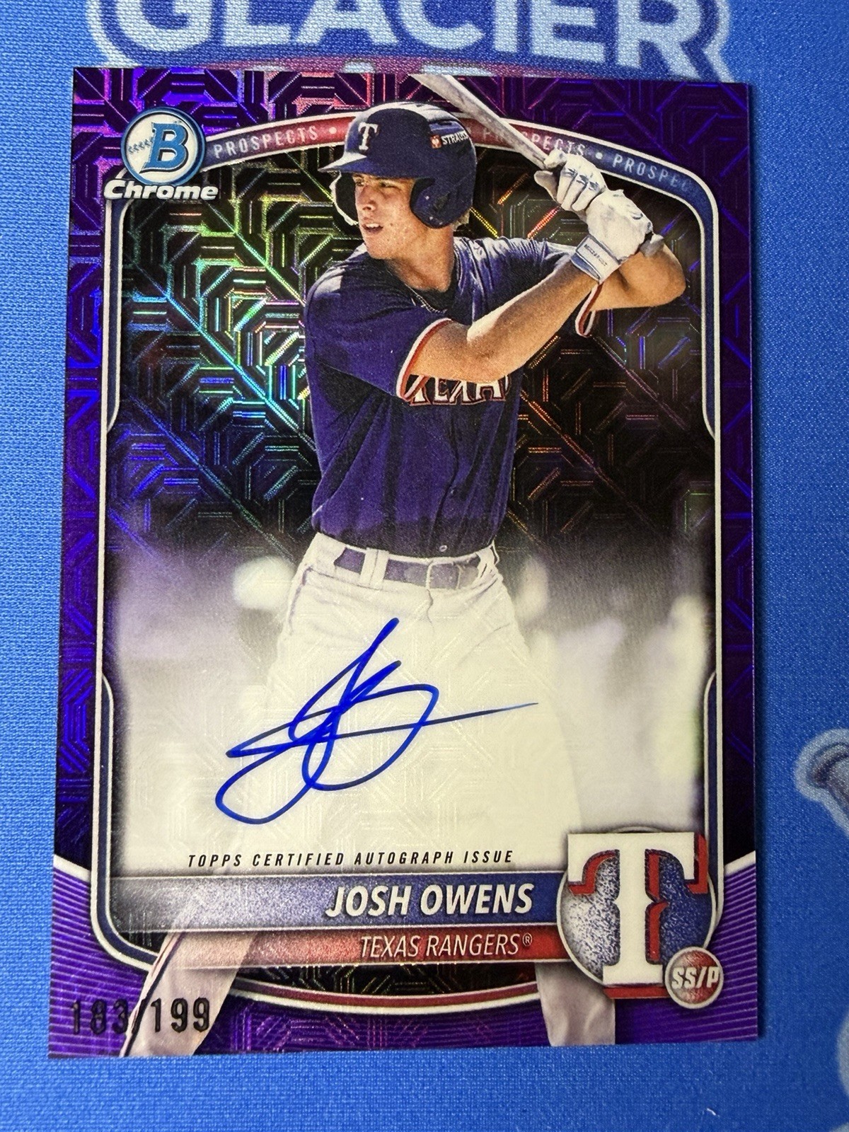 2025 Bowman Draft Chrome Josh Owens Mojo Auto Purple Mojo 183/199 #BMA-JO  Texas