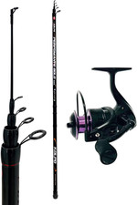 Combo Da Pesca Bolognese Con Canna 5 Mt + Mulinello Con Bobina in Alluminio