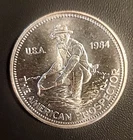 1984 Engelhard Prospector Silver 1 oz Round .999  Eagle Reverse Blast White