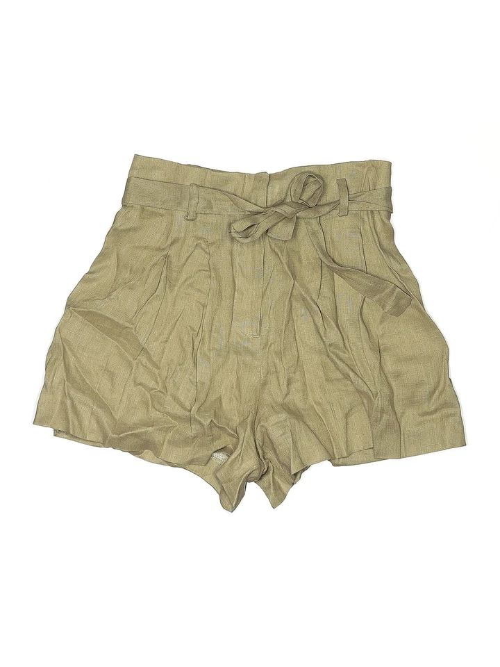 Pantalones Cortos Zara Mujer Marrón Caqui M