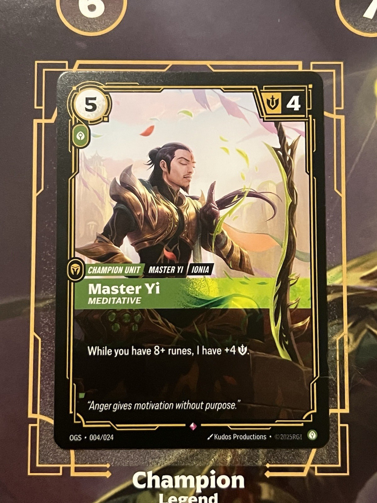 Master Yi Medatative Riftbound Origins Proving Grounds League Legends Card 004